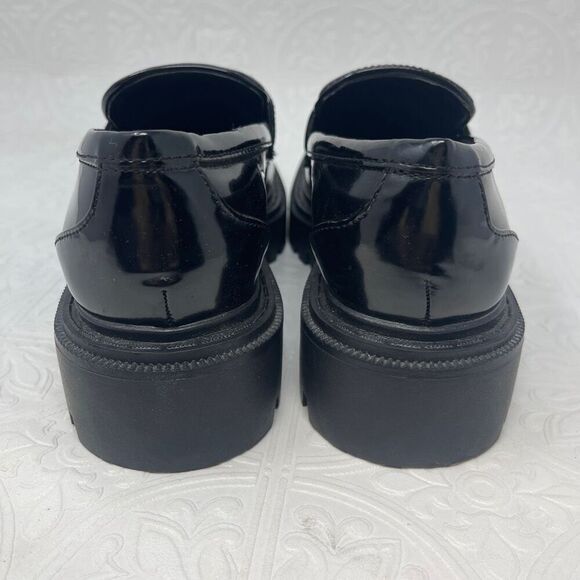 Aldo Black Shanna Chunky Block Heel Slip On Loafer Shoes Size 8 - Picture 5 of 7
